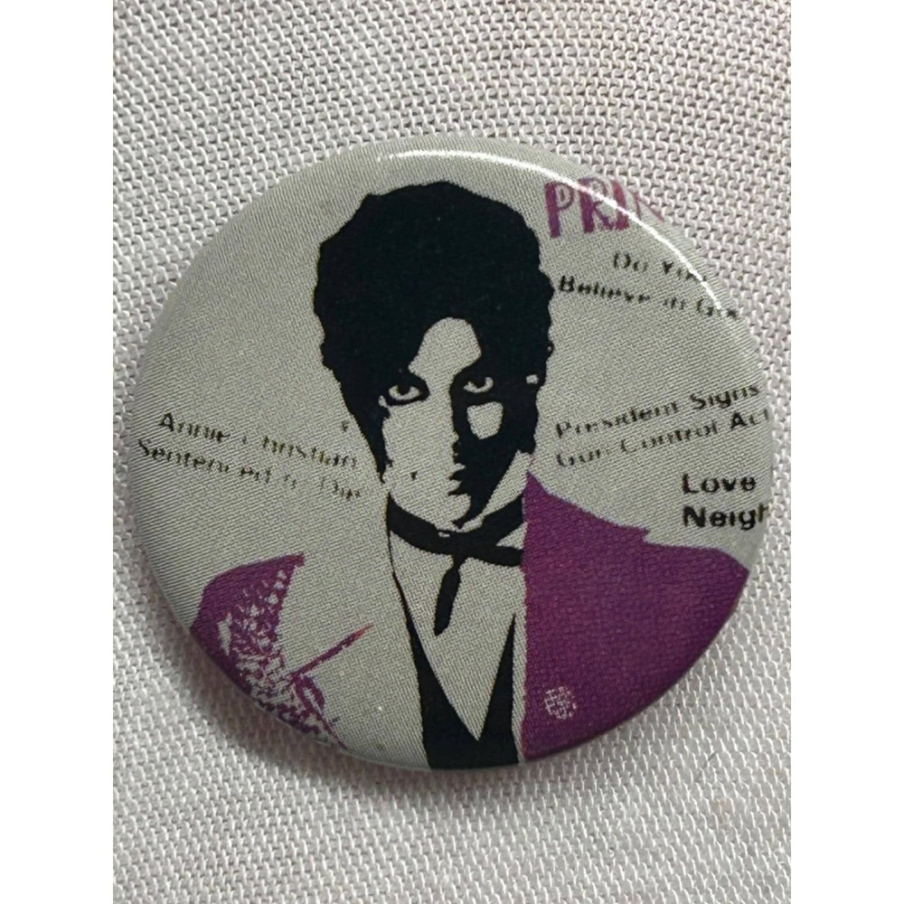 Vintage PRINCE Controversy Lapel Pin 1983 Pinback HTF Stylized 1‎ 1/4"
